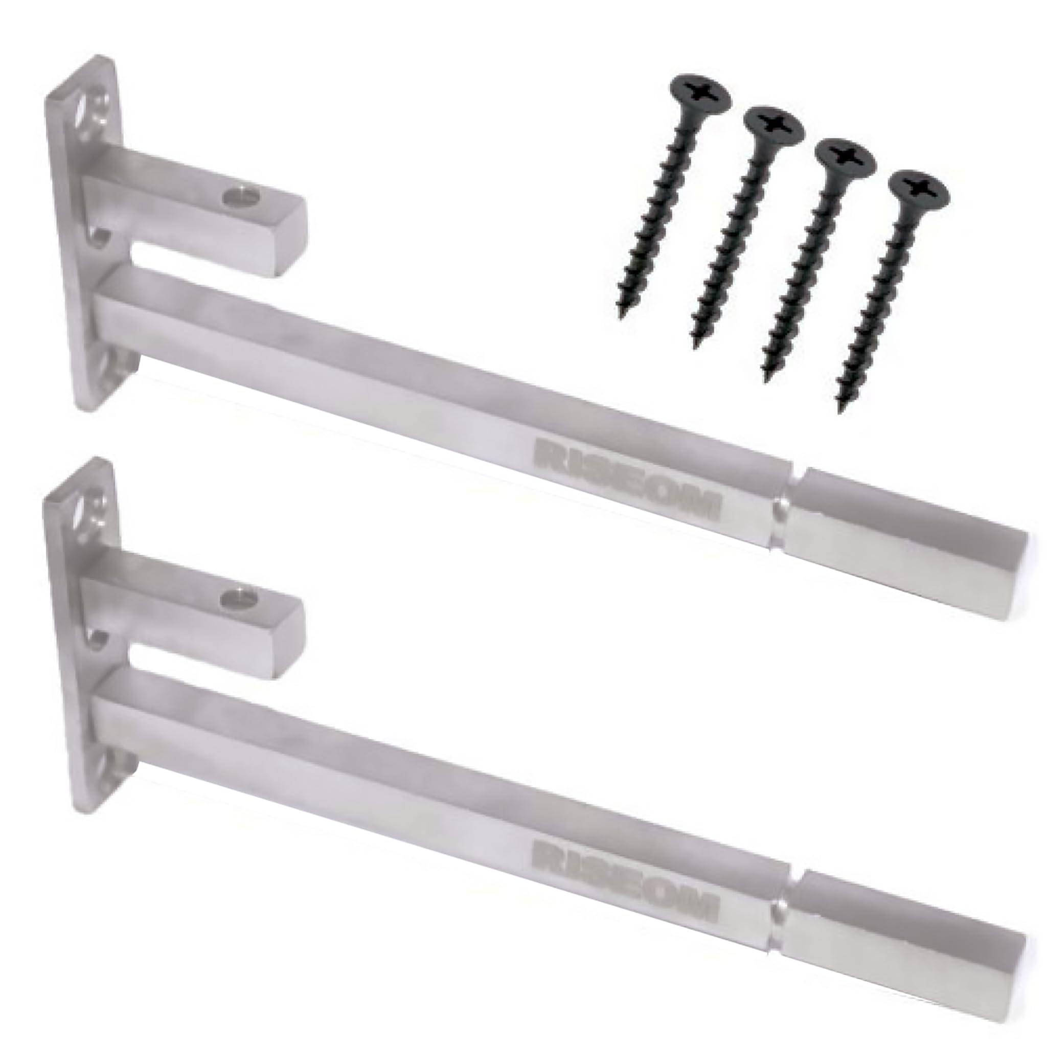 RiseOm Heavy F Type Shelf Bracket (Adjustable) / 9.5 mm Rod Thickness/Supports 6,8,10,12 mm of Glass Thickness