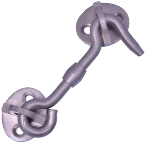 RISEOM Brass Gate Hook and Eye/Window Hook for Double Doors Gates/Windows (Heavy Oval Eye)