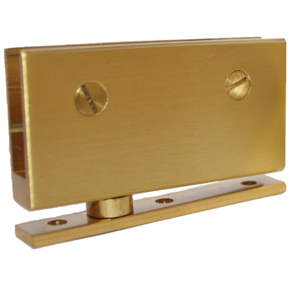 RiseOm Glass Door Pivot Hinge for Free Swinging Doors - Clamp Clips Holders Made of Brass