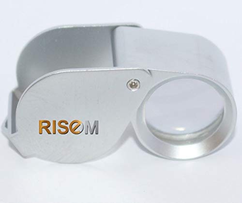 RiseOm Brass Jewelers Eye Loupe,Magnifier,Fold able Jewelry Magnifier for Gems,Jewelry,Coins,Stamps, etc