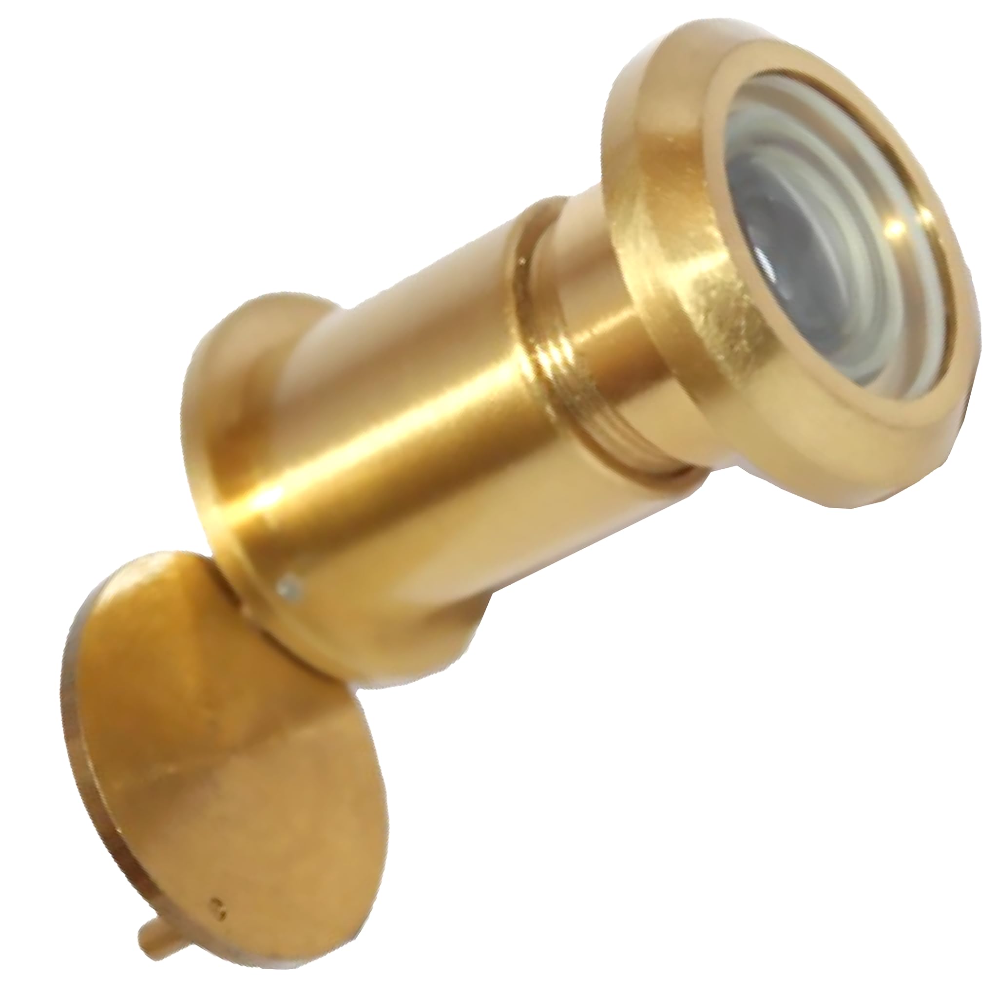 RiseOm Brass Door Peephole (Door Eye) 180 Degree Viewer (Shutter-GoldYellow-3")