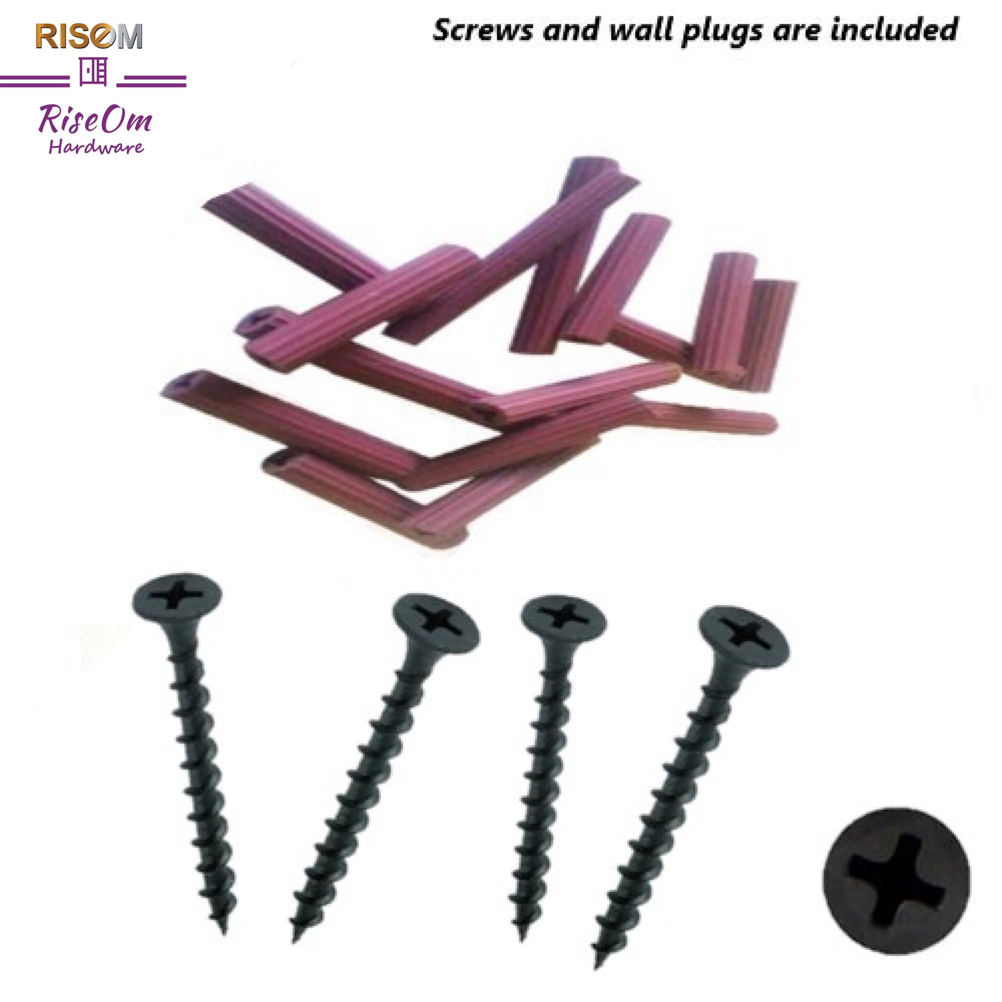 RiseOm Steel Heavy Fix Size F Bracket/Glass Shelf Support / 9.5 mm Rod Thickness