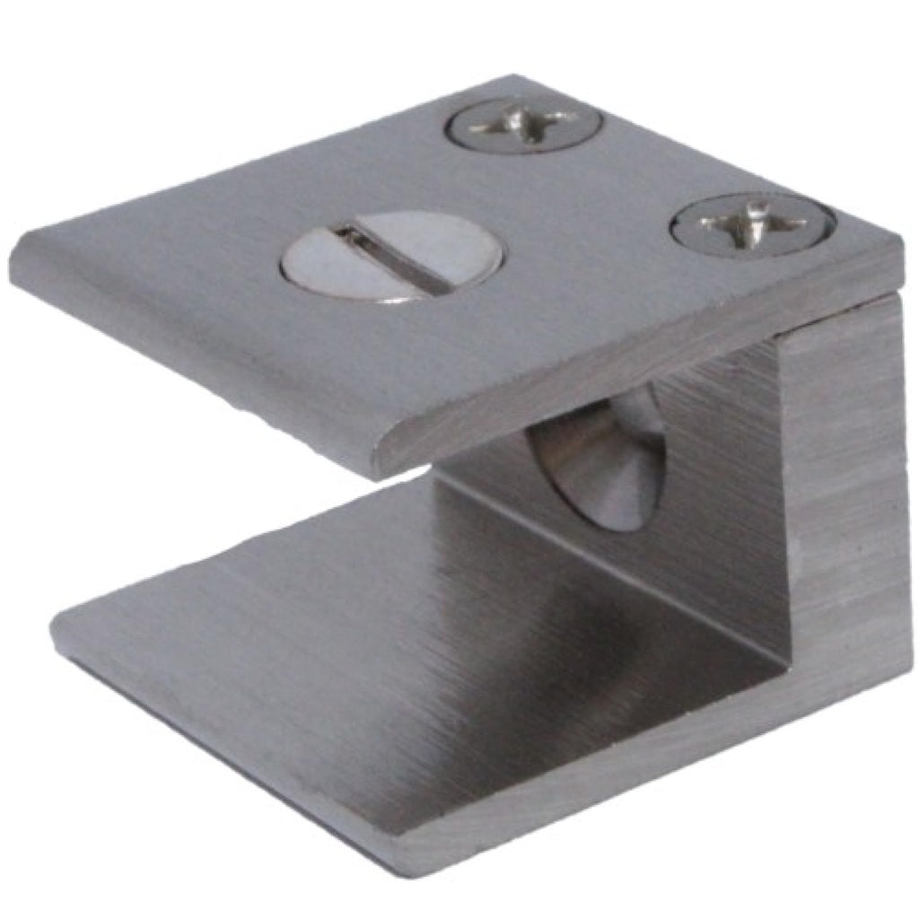 RiseOm Rectangular-Shape Glass Clip Clamp Bracket/U Bracket of Brass
