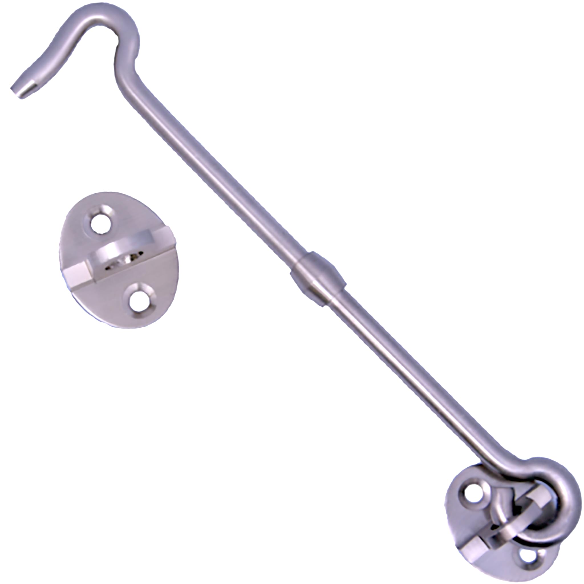 RISEOM Brass Gate Hook and Eye/Window Hook for Double Doors Gates/Windows (Heavy Oval Eye)