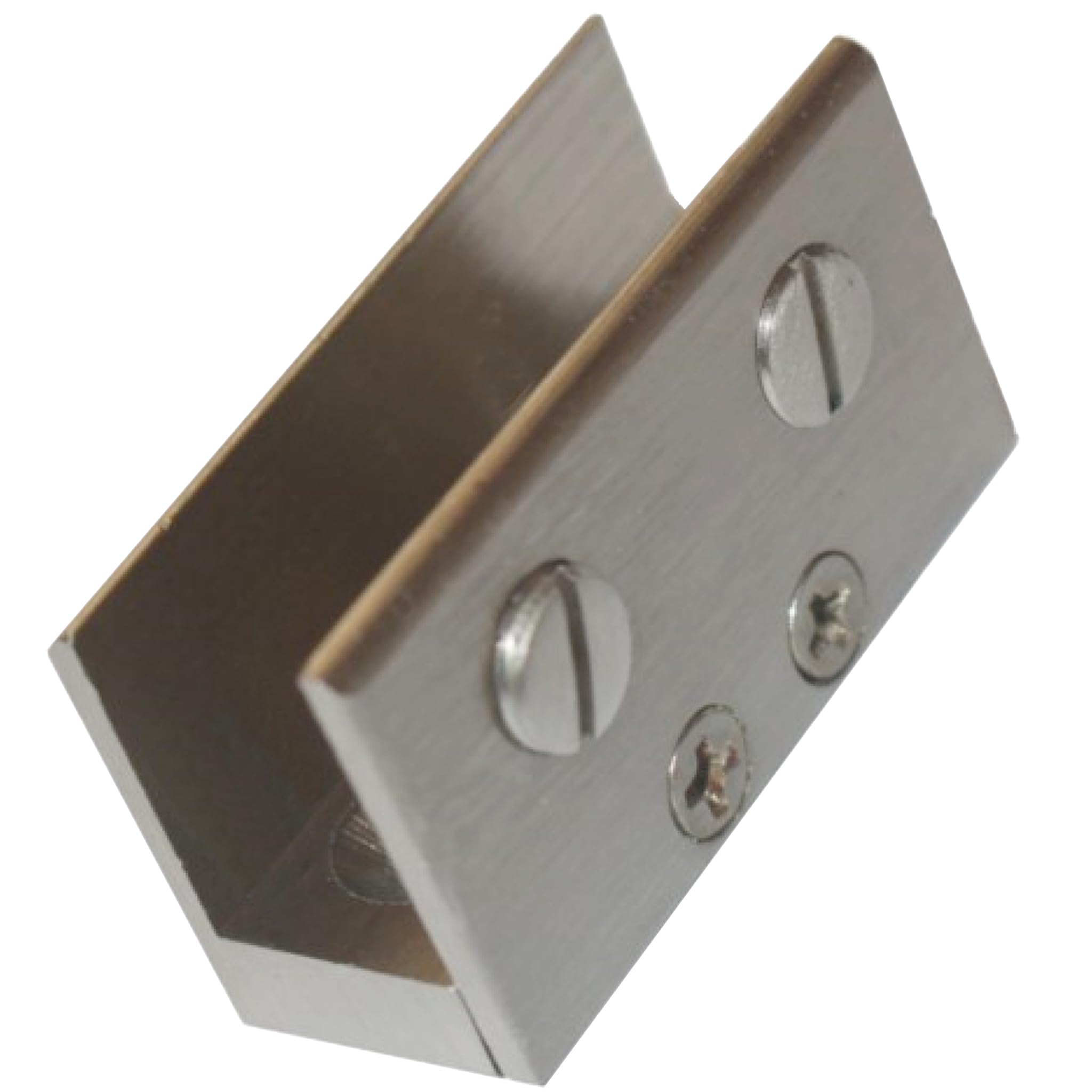 RiseOm Rectangular-Shape Glass Clip Clamp Bracket/U Bracket of Brass