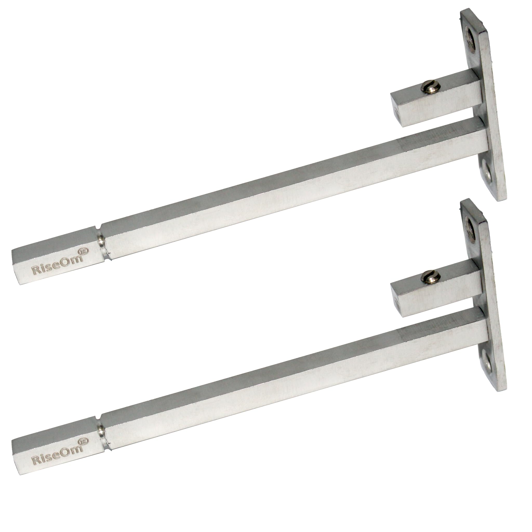 RiseOm Steel Fix Size F Bracket, F Type Shelf Support, 8 mm Rod Thickness