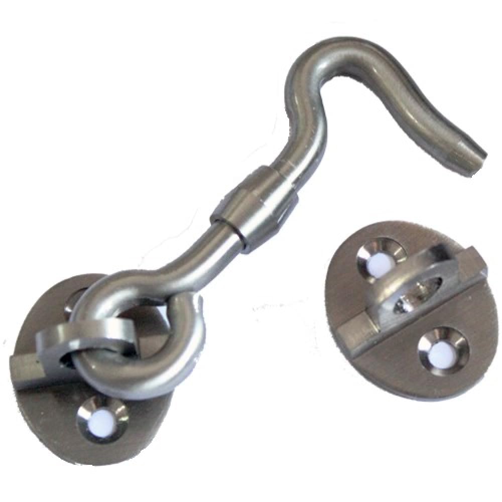 RISEOM Brass Gate Hook and Eye/Window Hook for Double Doors Gates/Windows (Heavy Oval Eye)
