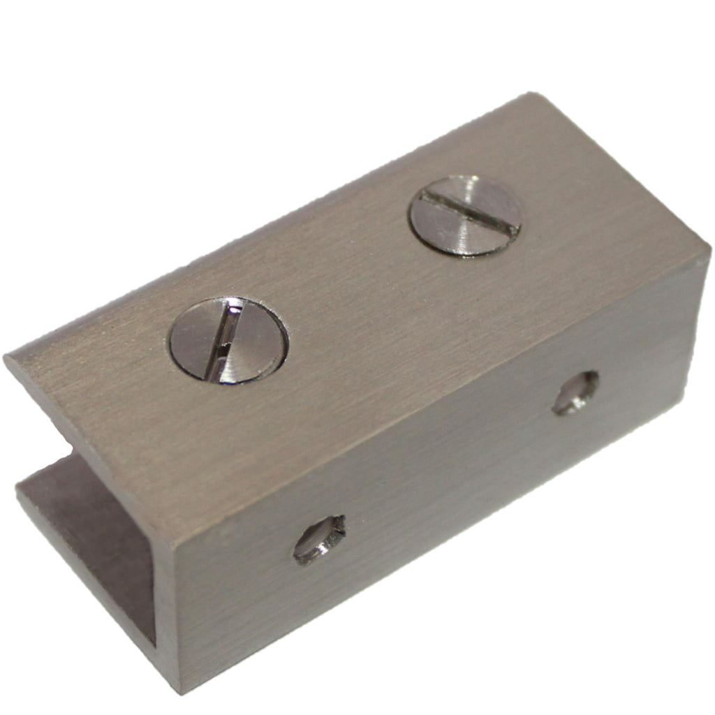 RiseOm Rectangular-Shape Glass Clip Clamp Bracket/U Bracket of Brass