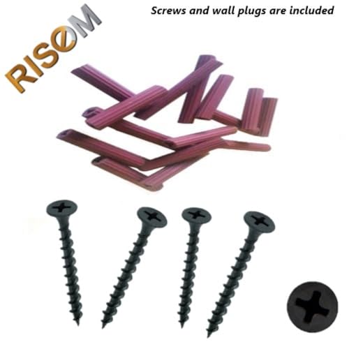 RiseOm Glass Shelf Support Brackets / F Bracket Made of Steel Black Finish (6 inch (L) X 12mm Glass) - RiseOm Hardware