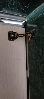 RISEOM Brass Gate Hook and Eye/Window Hook for Double Doors Gates/Windows (Heavy Oval Eye)