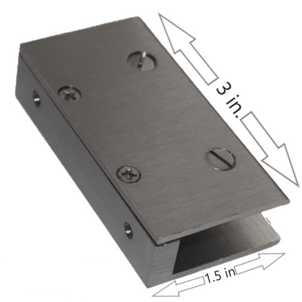 RiseOm Brass Clip/Bracket(Folding) for Glass Fittings Silver Pack of 4