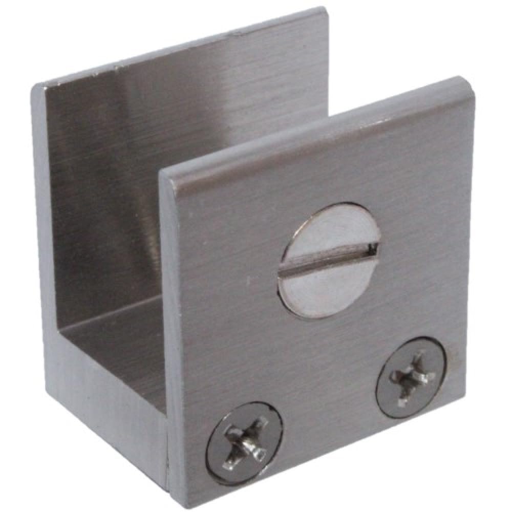 RiseOm Rectangular-Shape Glass Clip Clamp Bracket/U Bracket of Brass