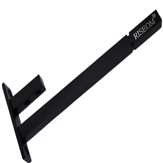 RiseOm Glass Shelf Support Brackets / F Bracket Made of Steel Black Finish (6 inch (L) X 12mm Glass)