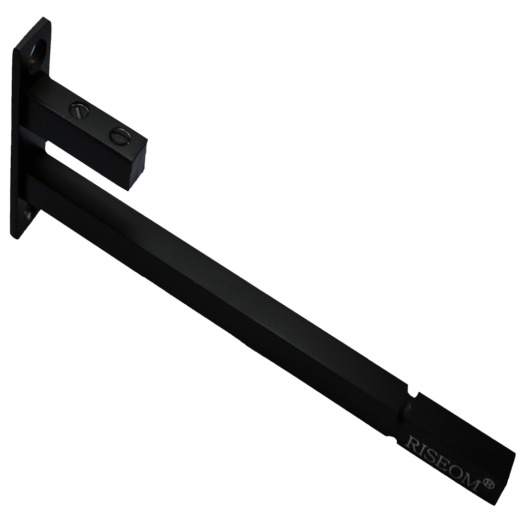 RiseOm Glass Shelf Support Brackets / F Bracket Made of Steel Black Finish (6 inch (L) X 12mm Glass)