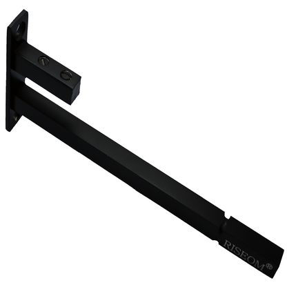 RiseOm Glass Shelf Support Brackets / F Bracket Made of Steel Black Finish (6 inch (L) X 12mm Glass)