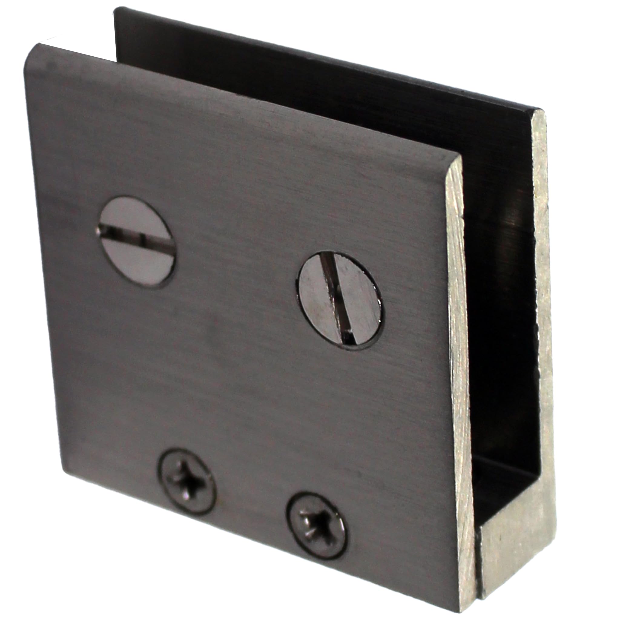 RiseOm Square Shape Glass Clip Clamp Bracket of Brass used in railings (pack of 12, 1.5"x1.5"x8 mm)