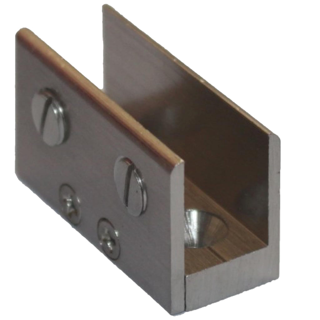 RiseOm Rectangular-Shape Glass Clip Clamp Bracket/U Bracket of Brass