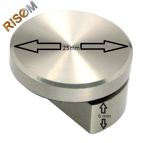 RiseOm Half Round Mirror Holder Bracket Silver Pack of 4