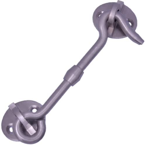 RISEOM Brass Gate Hook and Eye/Window Hook for Double Doors Gates/Windows (Heavy Oval Eye)