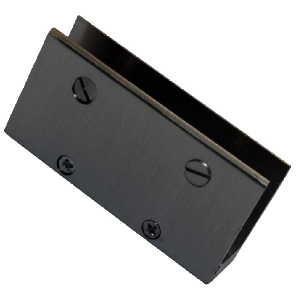 RiseOm Rectangular-Shape Glass Clip Clamp Bracket/U Bracket of Brass