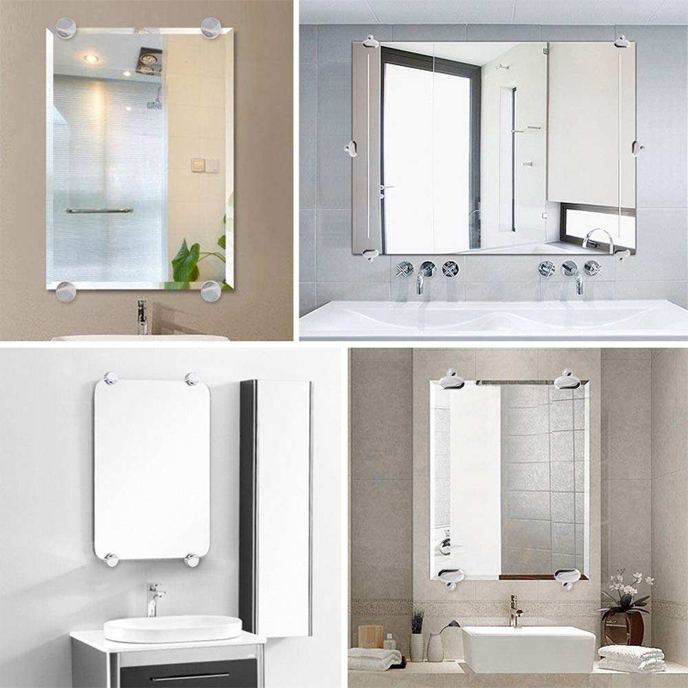 RiseOm 6mm Half Round Wall Touch Mirror Bracket and Glass Holding Fixing Wall Brackets Pack of 20