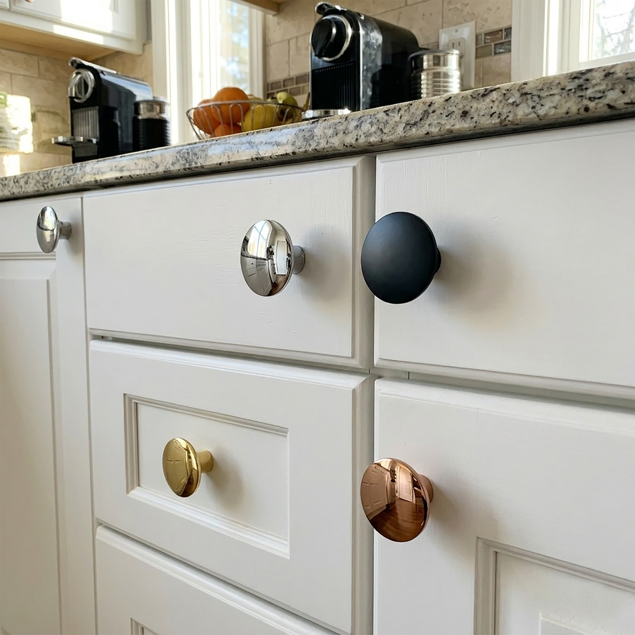RISEOM Knob for Cabinet Drawers,Wardrobe,Kitchen Door Pull knob Made of Brass (40 mm Dia)