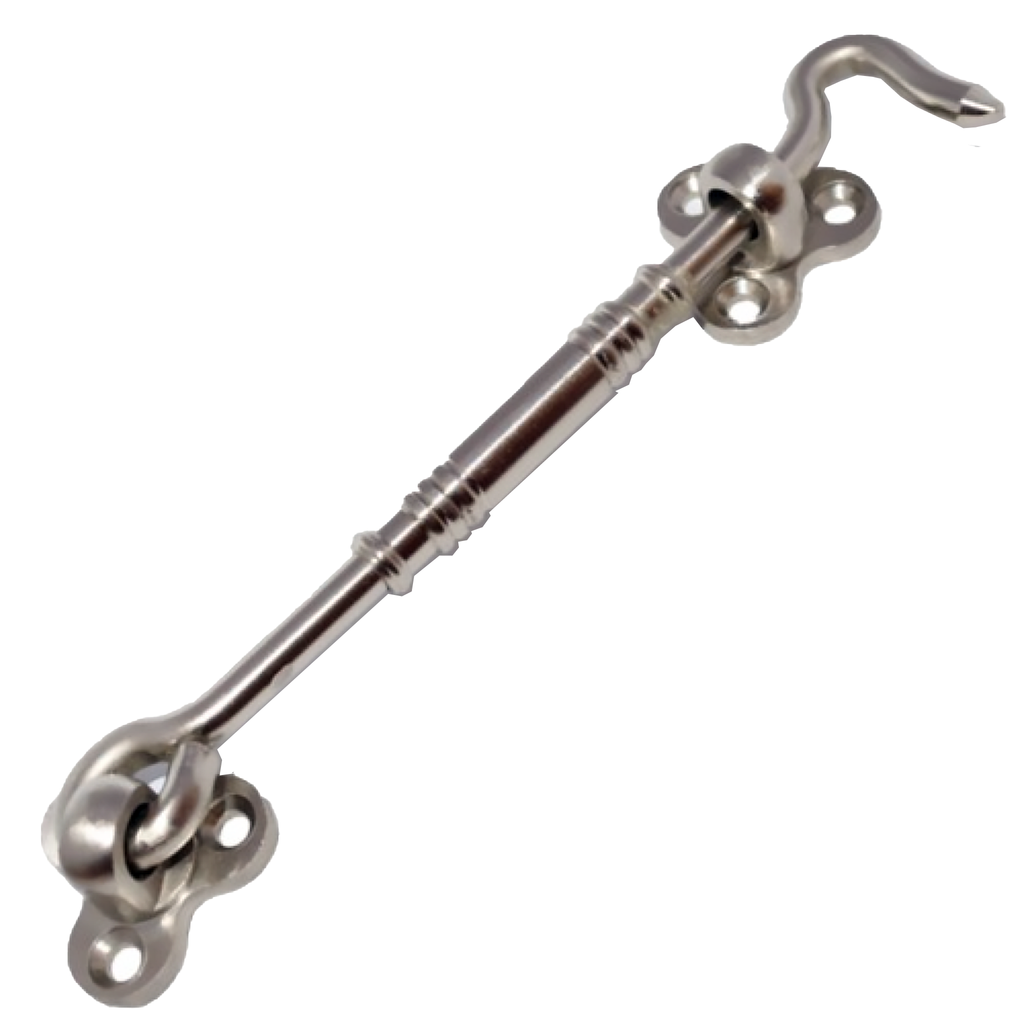 RiseOm Brass Heavy Gate Hook and Eye / Window Hook for Double Doors Gates /Windows(Flower Eye)