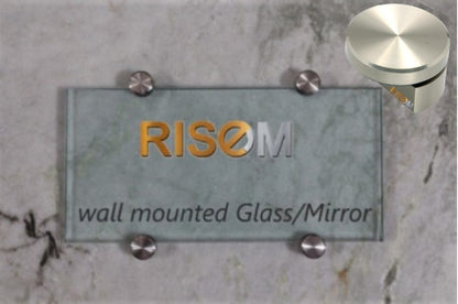 RiseOm 8mm Stainless Steel Half Round Mirror Holder Bracket Silver Pack of 10 - RiseOm Hardware