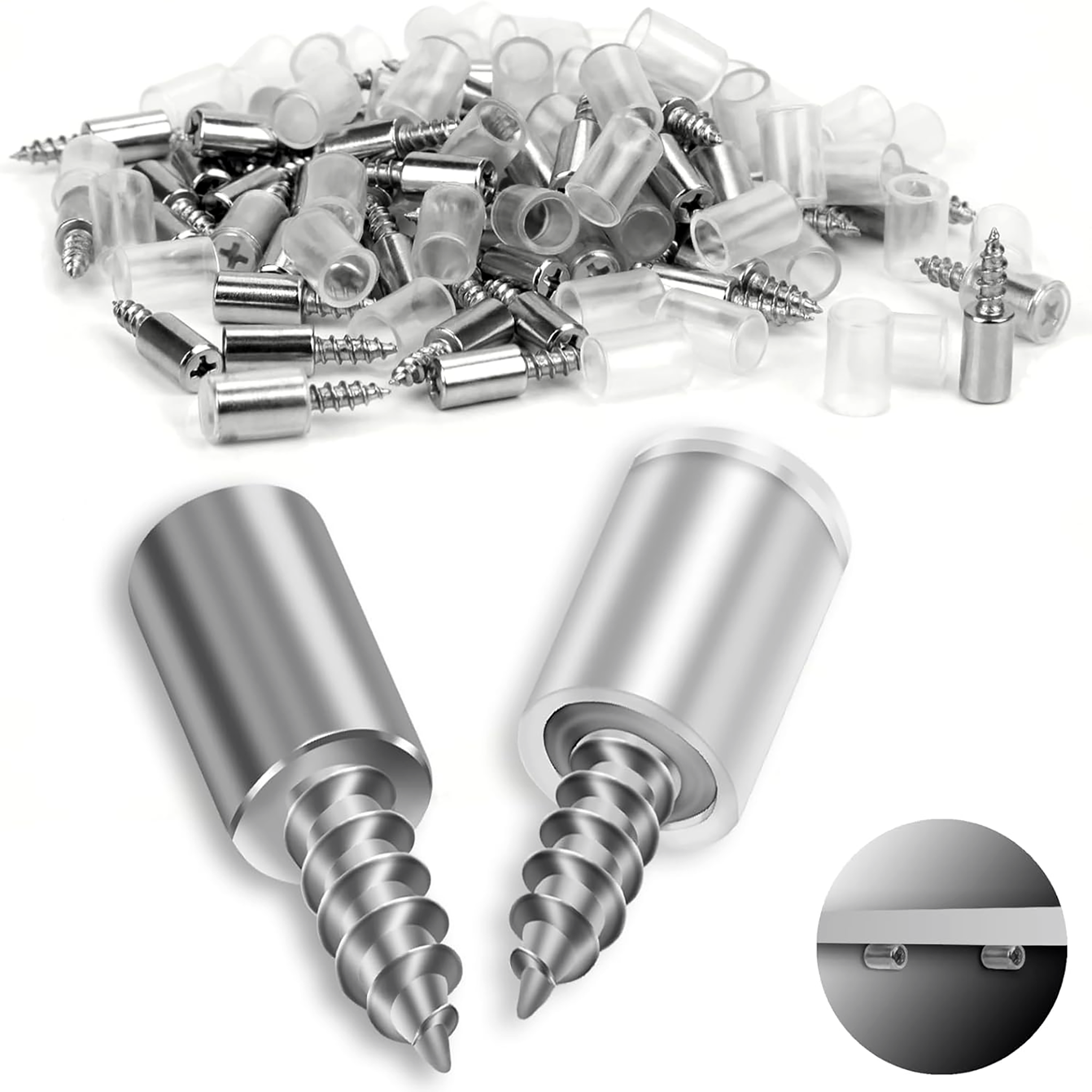 RiseOm Shelf Support Pegs/Shelf Pins with Non-Slip Sleeve Self-Tapping Screws One-Piece Shelf Pegs Metal Shelf Support for Kitchen Cupboards Cabinet Wardrobe Furniture