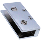 RiseOm U Bracket / Glass Mount Bracket of Brass Polished Chrome Finish Made of Brass
