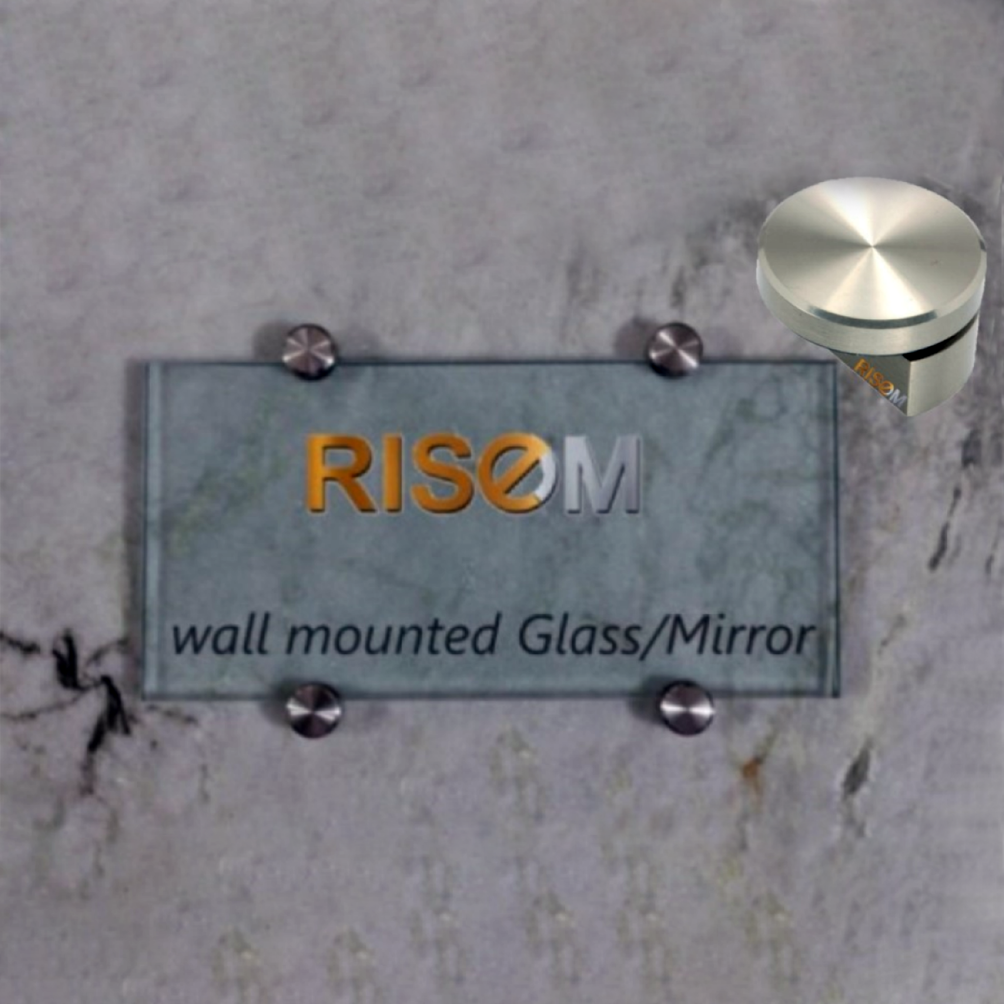 RiseOm 8mm Half Round Mirror Holder Bracket Silver Pack of 10
