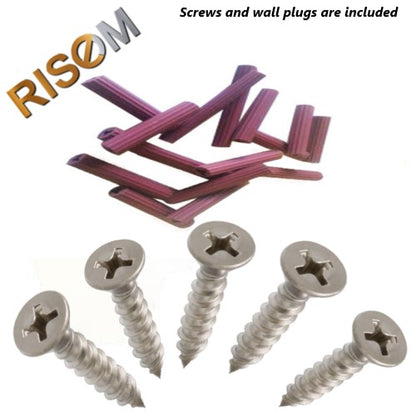 RiseOm 8mm Stainless Steel Half Round Mirror Holder Bracket Silver Pack of 10 - RiseOm Hardware