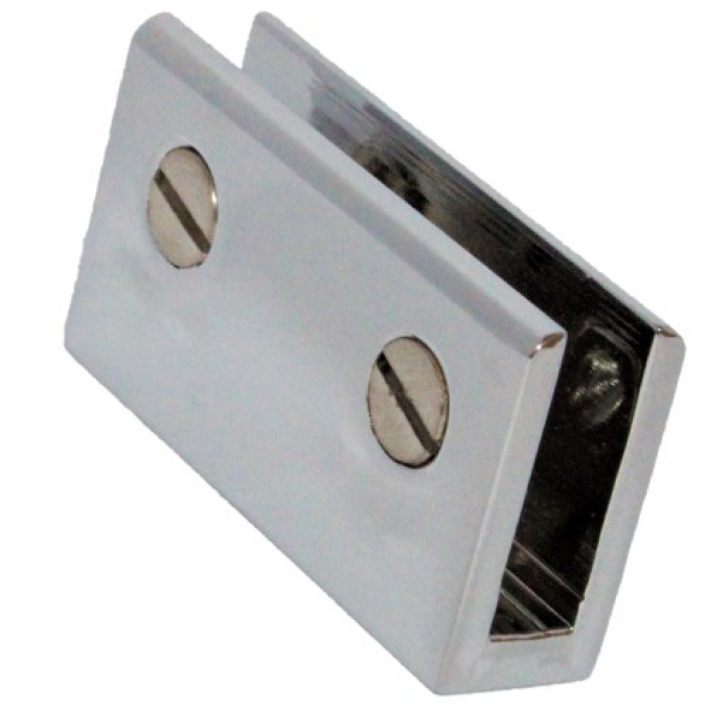 RiseOm U Bracket / Glass Mount Bracket of Brass Polished Chrome Finish Made of Brass