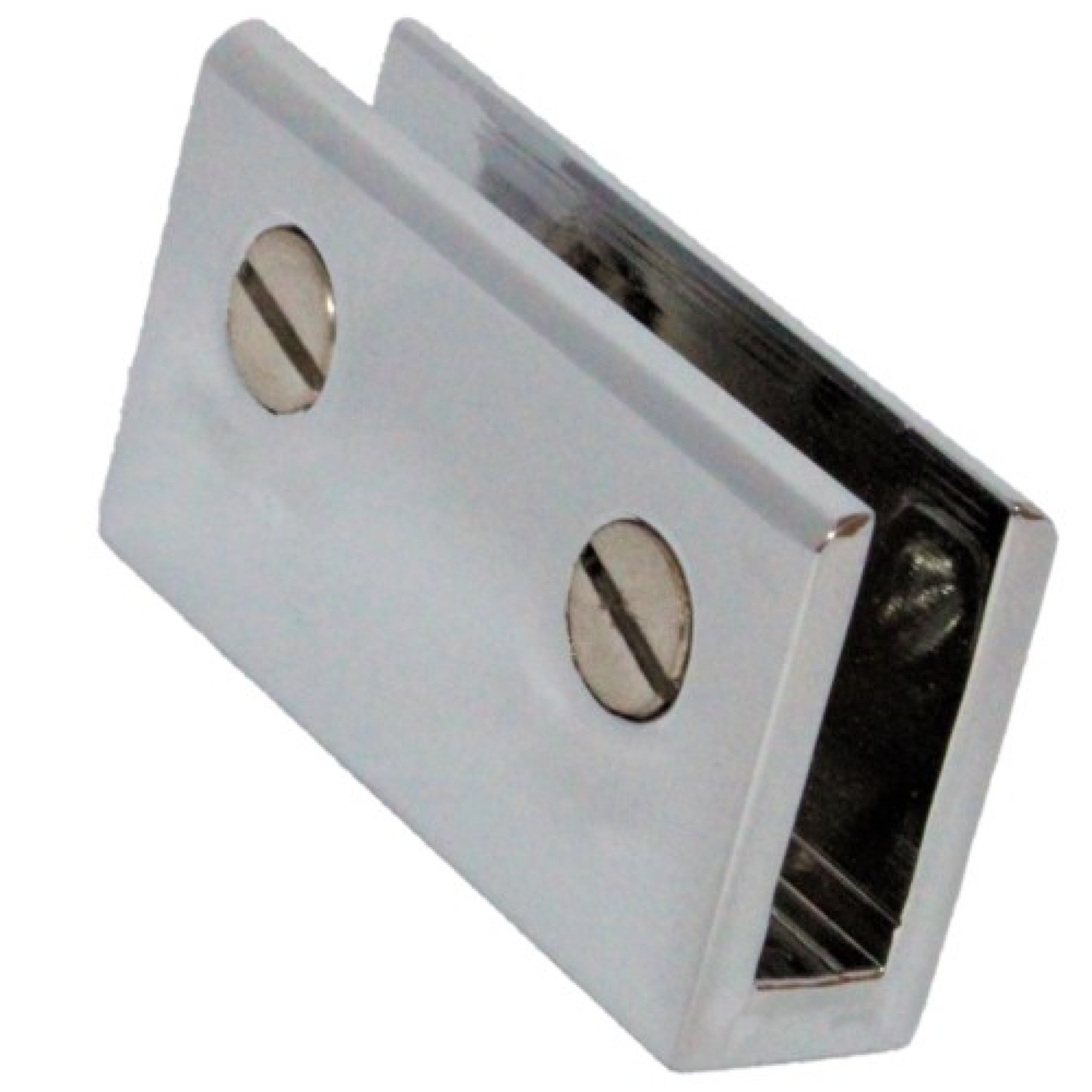 RiseOm U Bracket / Glass Mount Bracket of Brass Polished Chrome Finish Made of Brass