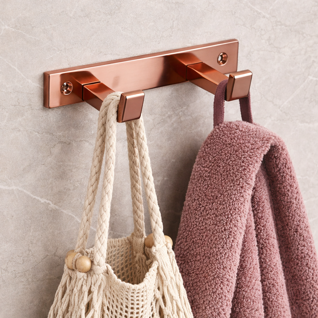 RiseOm Wall Mounted Hanger for Clothes, Towel Hooks Made of Brass