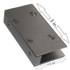 RiseOm Rectangular-Shape Glass Clip Clamp Bracket/U Bracket of Brass