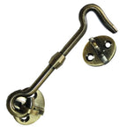 RISEOM Brass Gate Hook and Eye/Window Hook for Double Doors Gates/Windows (Heavy Oval Eye)