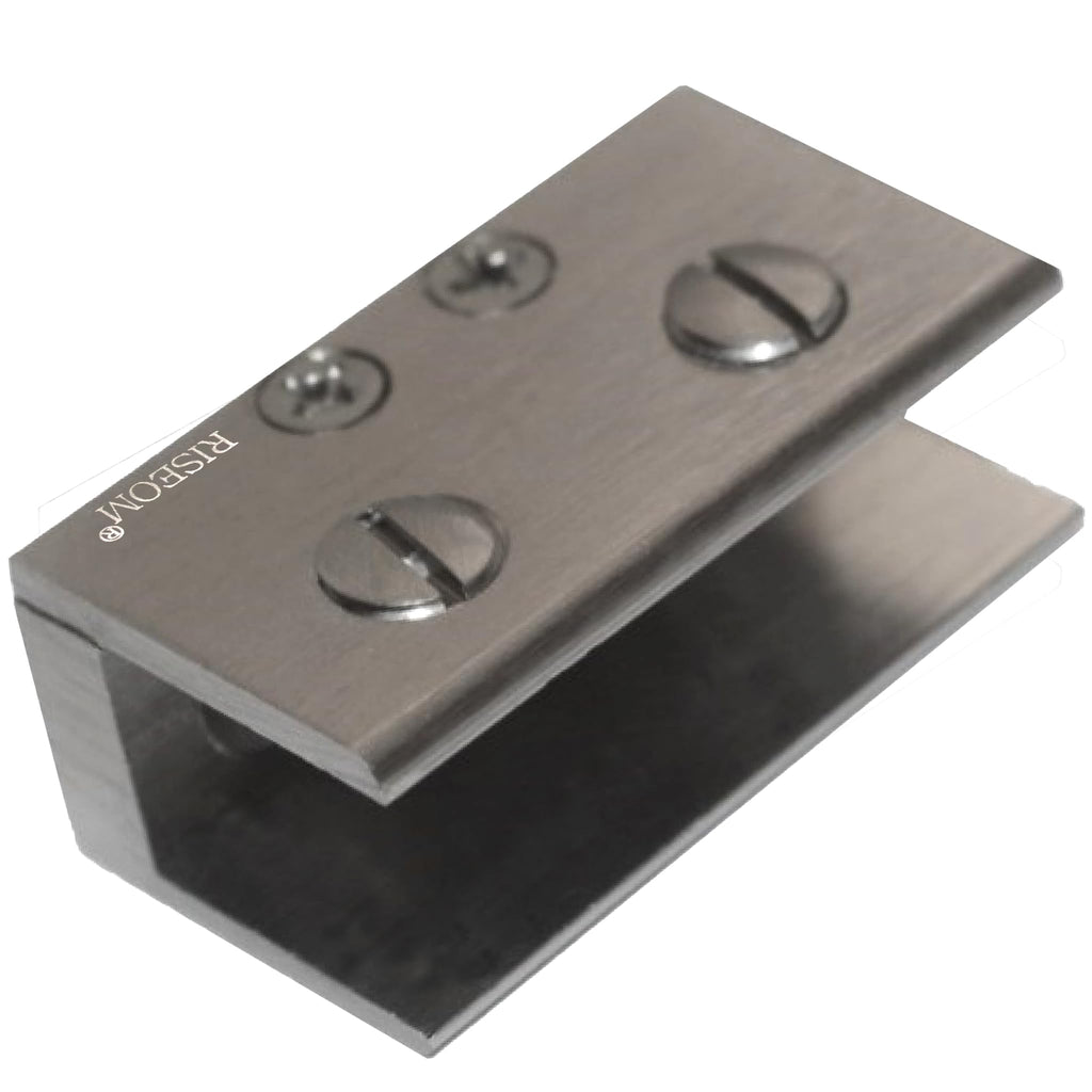 RiseOm Rectangular-Shape Glass Clip Clamp Bracket/U Bracket of Brass