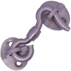 RISEOM Brass Gate Hook and Eye/Window Hook for Double Doors Gates/Windows (Heavy Oval Eye)