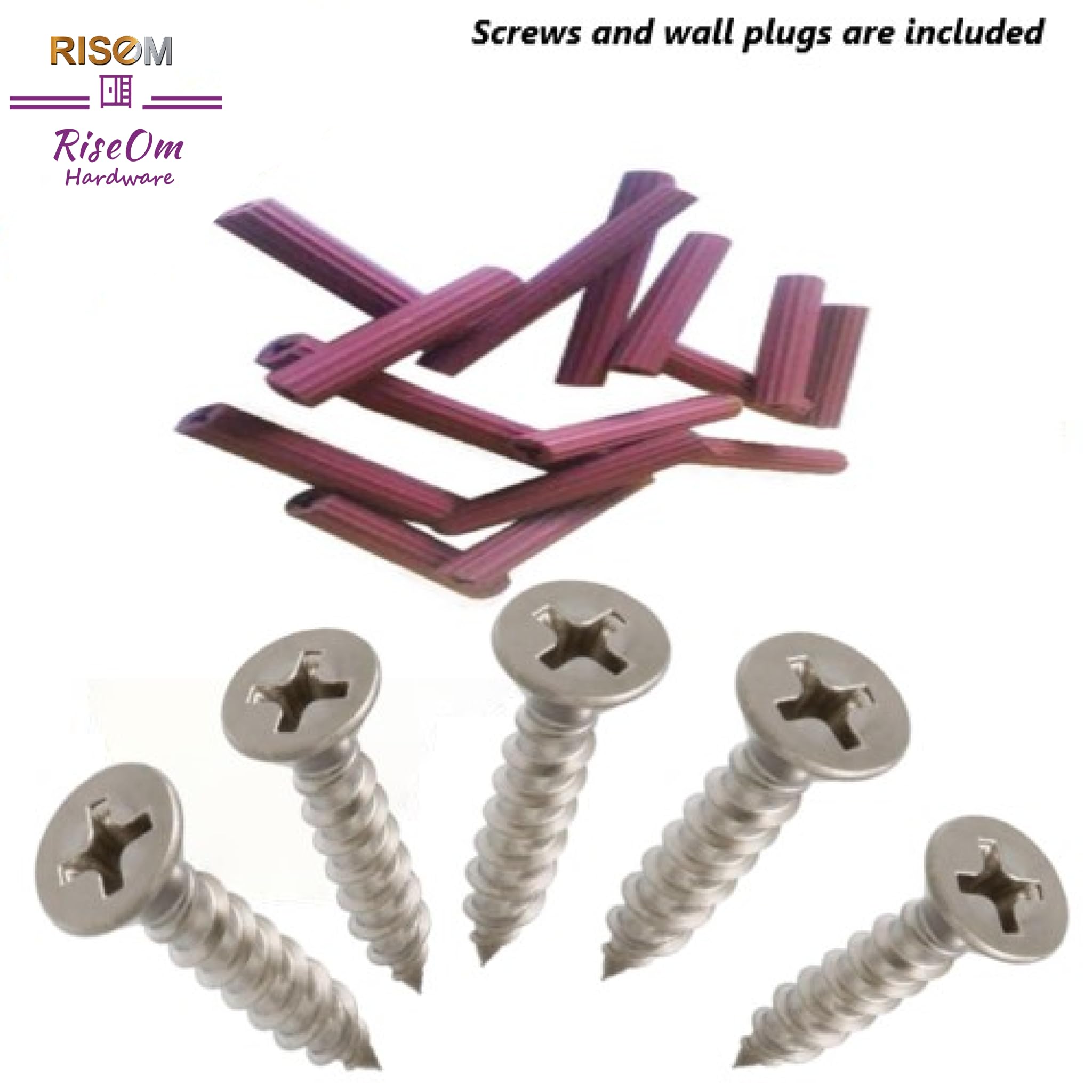 RiseOm Square Shape Glass Clip Clamp/Railing Bracket/U Bracket of Brass (pack of 4, 1.5"x1.5"x8 mm)