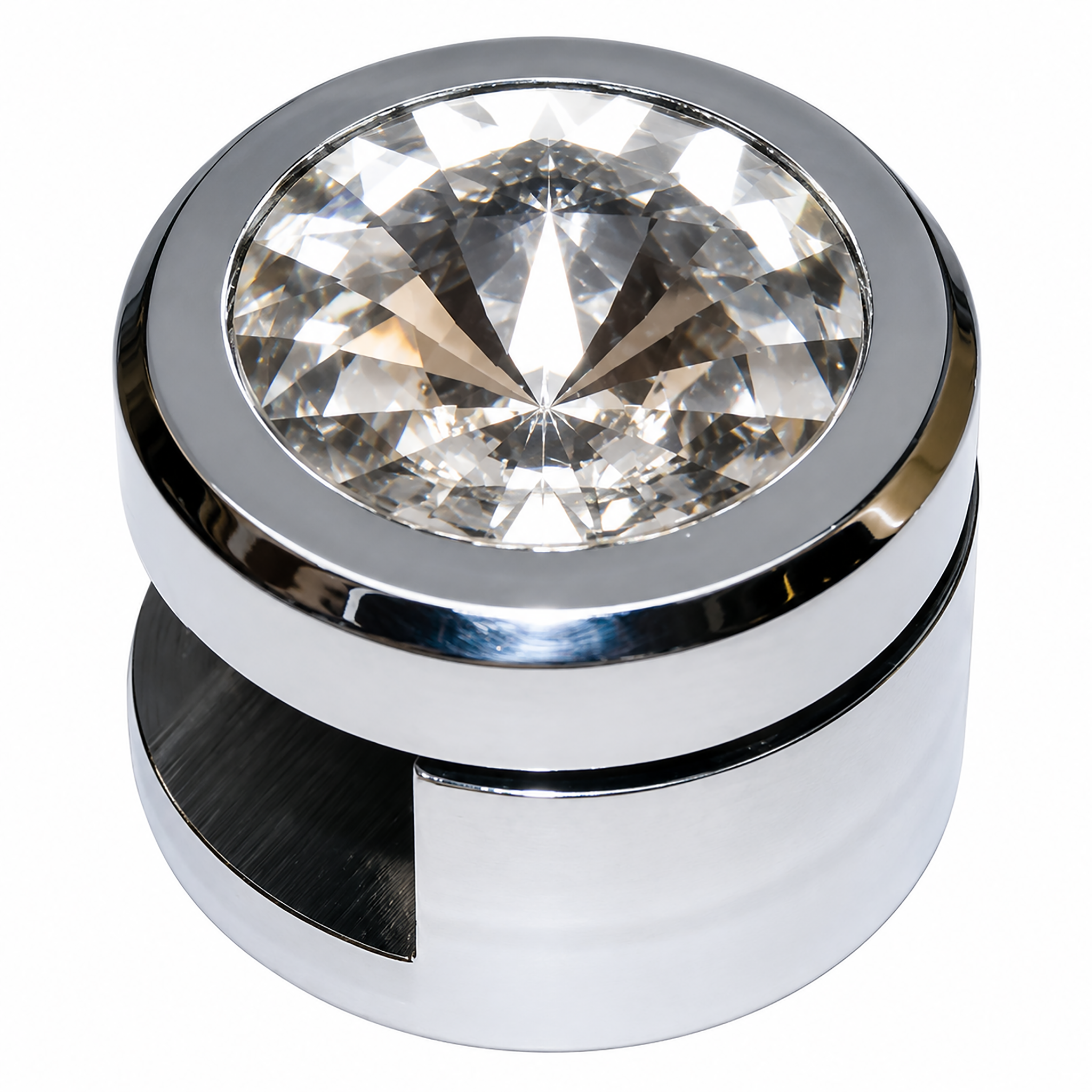 RiseOm  Mirror Bracket, Glass Holder Bracket (Diamond), Polished Chrome finish Made Of Brass