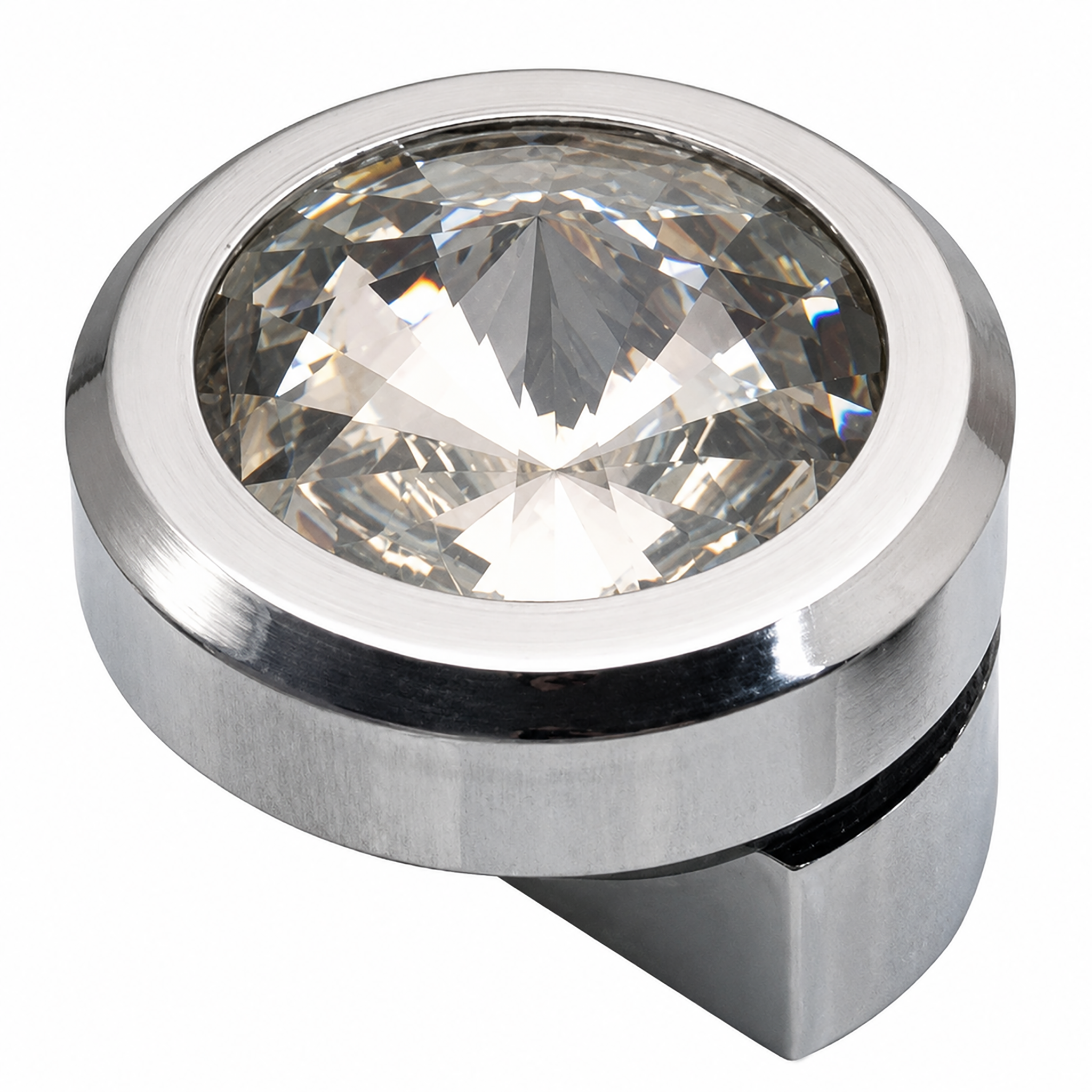 RiseOm  Mirror Bracket, Glass Holder Bracket (Diamond), Polished Chrome finish Made Of Brass