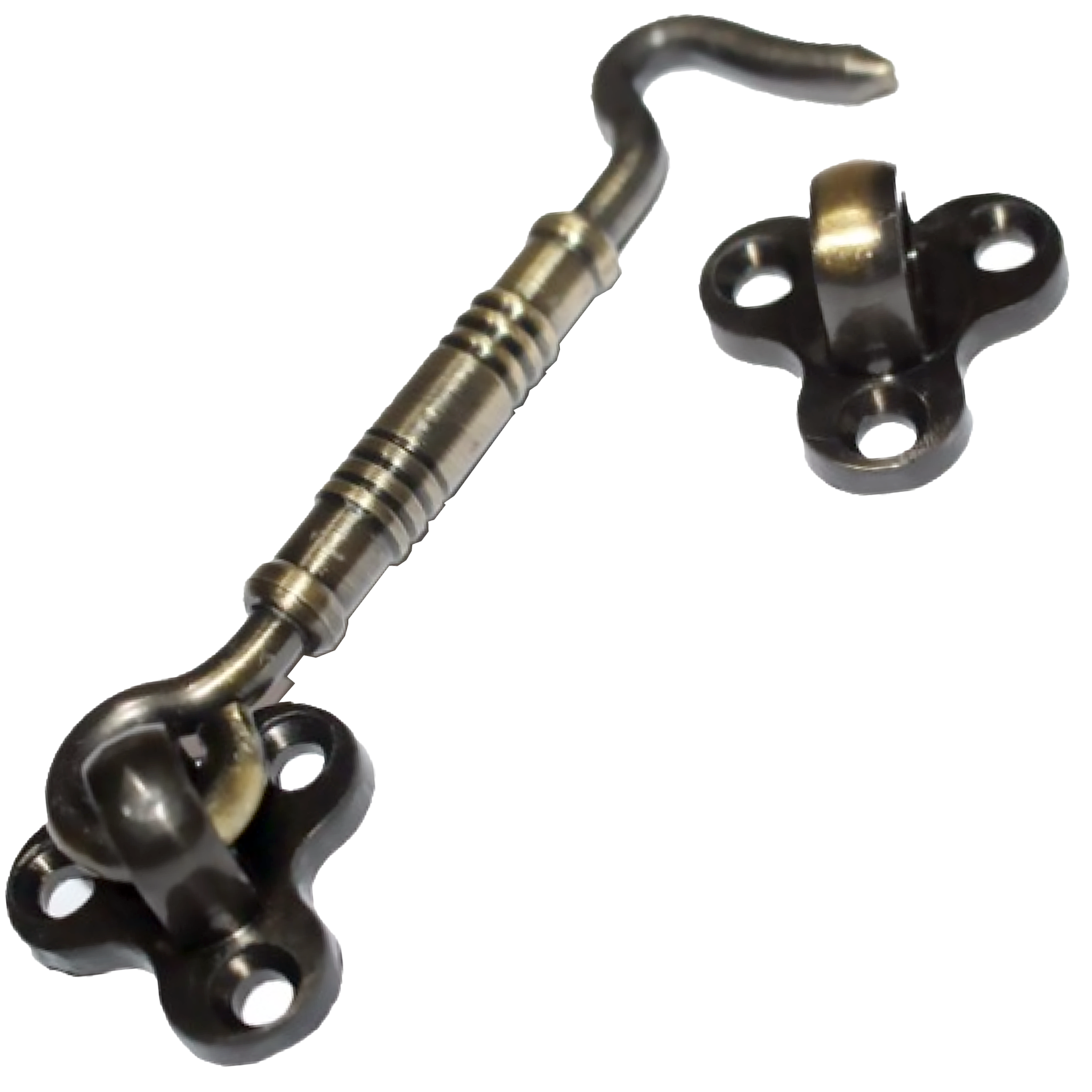 RiseOm Brass Gate Hook/Window Hook for Double Doors Gates/Windows(Flower Eye)