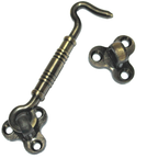 RiseOm Brass Gate Hook/Window Hook for Double Doors Gates/Windows(Flower Eye)