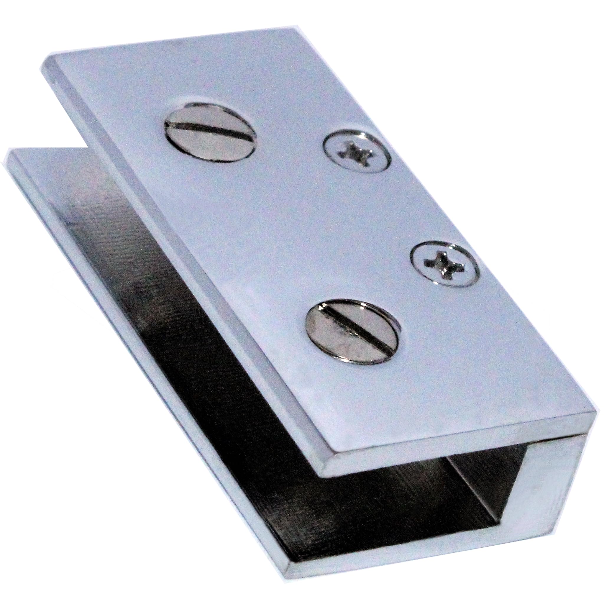 RiseOm U Bracket, Glass Mount Bracket of Brass Polished Chrome Finish