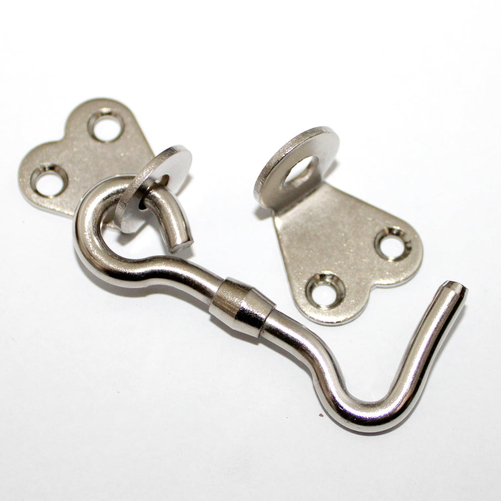 RISEOM Steel Gate Hook and Eye,Window Hook for Double Doors Gates/Windows (Flower Eye)