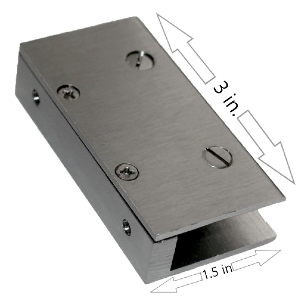 RiseOm Rectangular-Shape Glass Clip Clamp Bracket/U Bracket of Brass