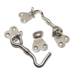 RISEOM Steel Gate Hook and Eye,Window Hook for Double Doors Gates/Windows (Flower Eye)