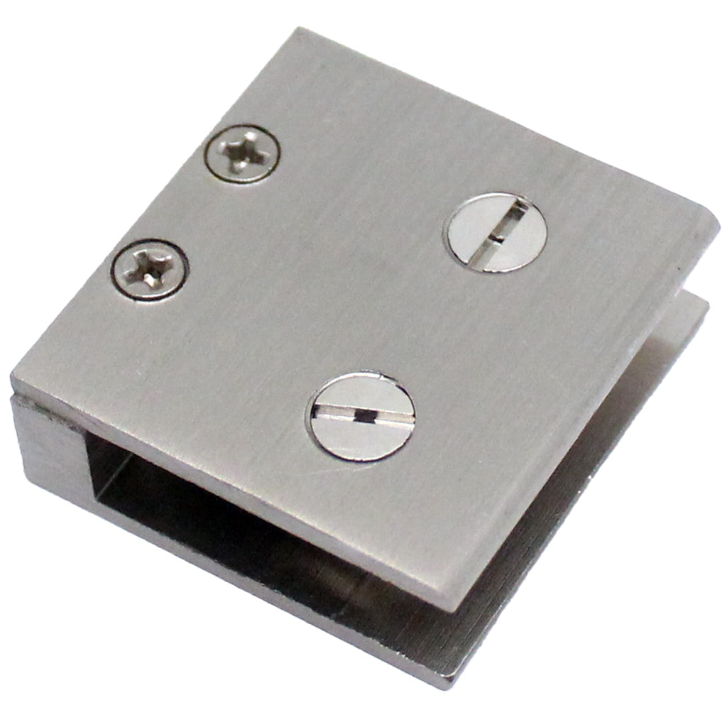 RiseOm Square Shape Glass Clip Clamp Bracket of Brass used in railings (pack of 12, 1.5"x1.5"x8 mm)