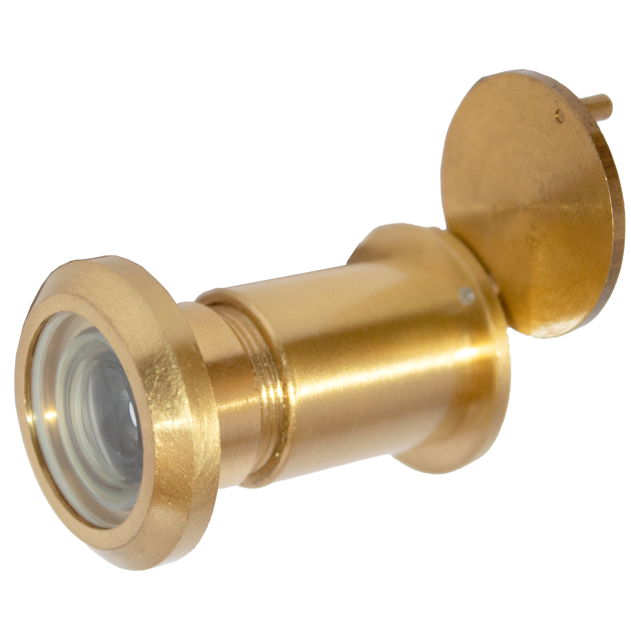 RiseOm Brass Door Peephole (Door Eye) 180 Degree Viewer (Shutter-GoldYellow-3")